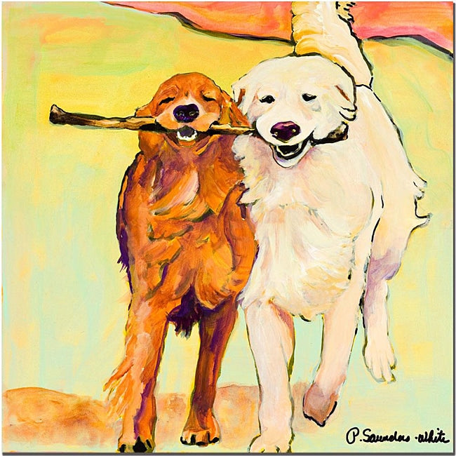 Pat Sanders White Stick With Me Canvas Art