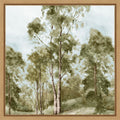 Pathway Through Tranquil Woods By Pi Studio Framed Canvas Wall Art Print