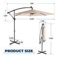 Patio 10Ft Round Cantilever Lighted Umbrella