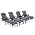 Patio Indoor Adjustable Chaise Lounge Chair With Cushion And Pillow. 79.5 L 24.4 W 20.1 H In