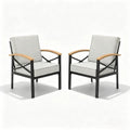 Patio Chairs With Cushions Set Of 2 Rust Proof All Weather Outdoor Patio Chairs N A