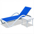 Patio Chaise Lounge Adjustable Aluminum Pool Lounge Chairs With Arm All Weather Pool Chairs 1 Lounge Chair 1 Plastic Table
