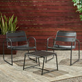 Patio Chat Set With 2 Side Chairs Coffee Table Outdoor Conversation Set Bistro Set For Garden Backyard