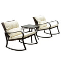 Patio Conversation Set With Rocking Chairs Outdoor Chat Set With Coffee Table For Poolside Backyard