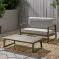Patio Conversation Set With Upholstered Loveseat And Coffee Table Outdoor Chat Set For Garden Backyard