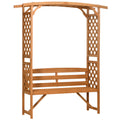 Patio Garden Bench Arbor Arch With Pergola And 2 Trellises 3 Seat Wooden Outdoor Bench For Grape Vines Climbing Plants