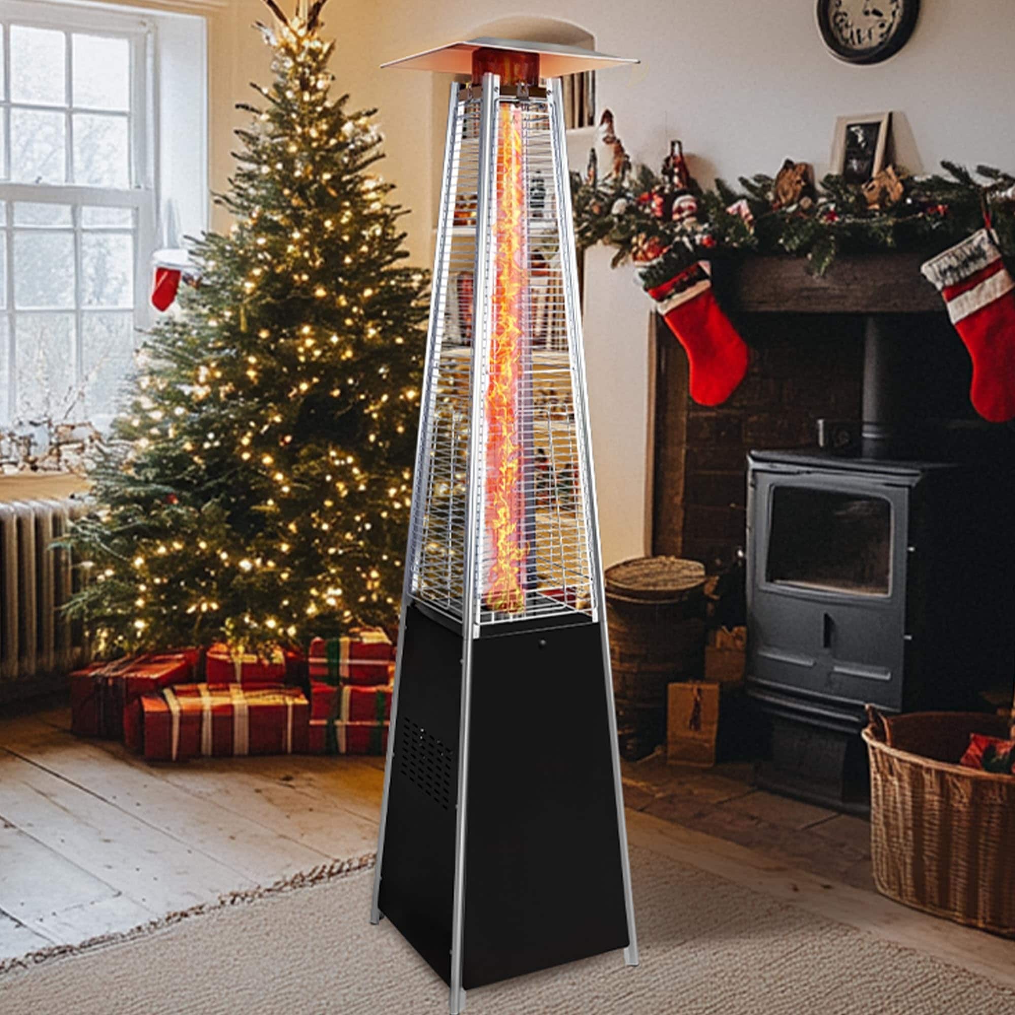 Patio Heater 48 000 Btu Outdoor Heaters For Patio Propane With Detachable Wheels N A