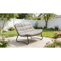 Patio Loveseat Sofa Outdoor Wicker Loveseat With Luxury Thick Cushion All Weather Patio Furniture Set Outdoor Glider Bench