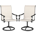 Patio Swivel Chairs Set Of 2 High Back Patio Dining Chairs With All Weather Mesh Fabric And Metal Frame For Backyard