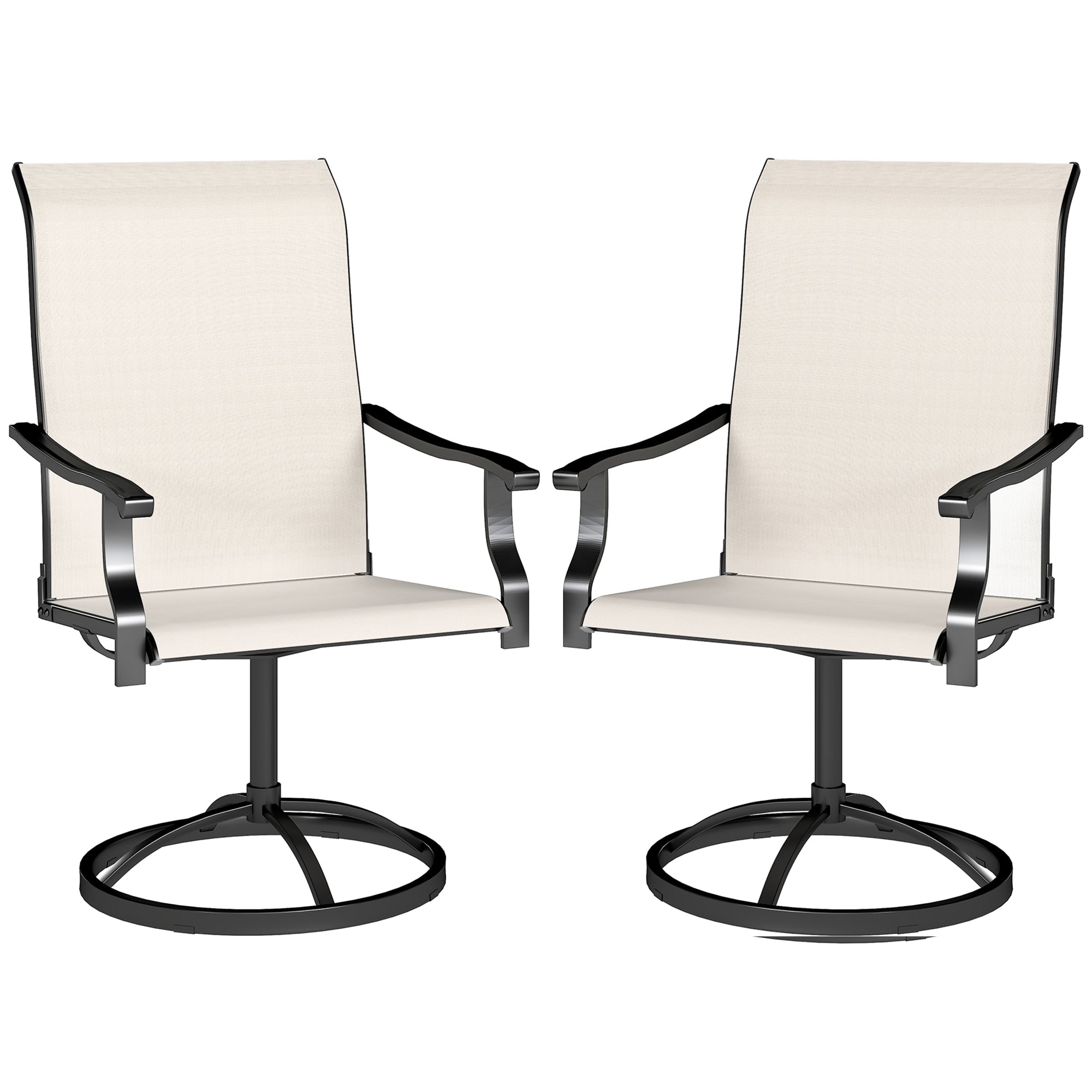 Patio Swivel Chairs Set Of 2 High Back Patio Dining Chairs With All Weather Mesh Fabric And Metal Frame For Backyard