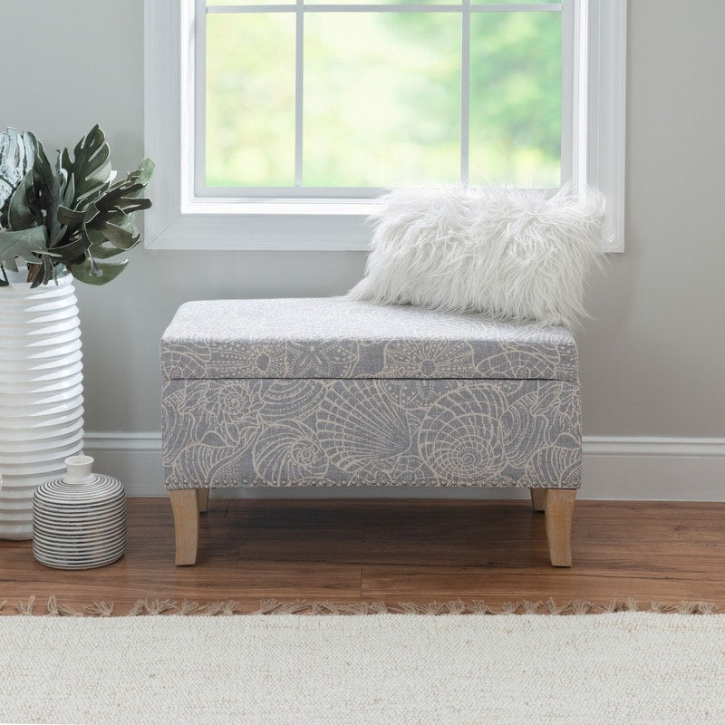 Patrice Stone Upholstered Storage Ottoman