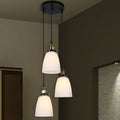 Patricia 3 Light Chandelier Transluscent White Glass Shades Includes Edison Bulbs