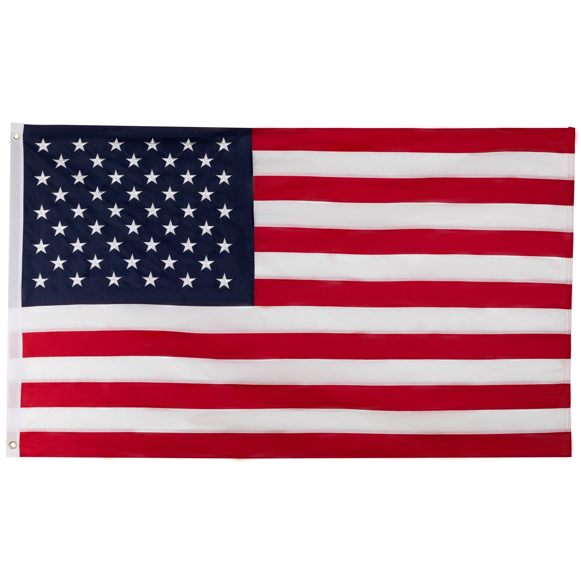 Red And Blue Patriotic Embroidered American Flag With Grommets 3 X 5