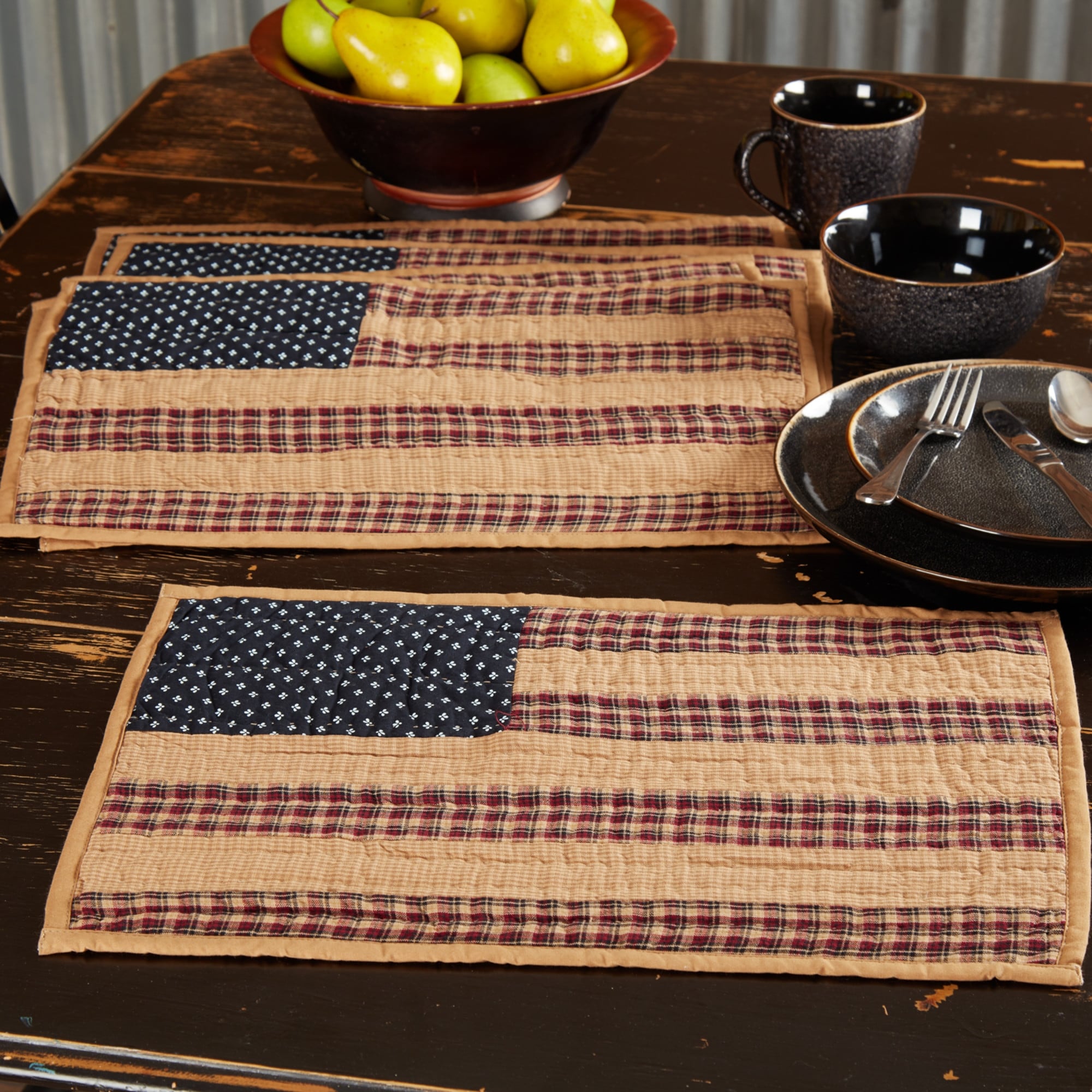 Patriotic Patch Quilted Placemat Set Of 6