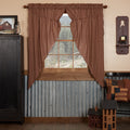 Patriotic Patch Plaid Prairie Curtain Set 63 X 36