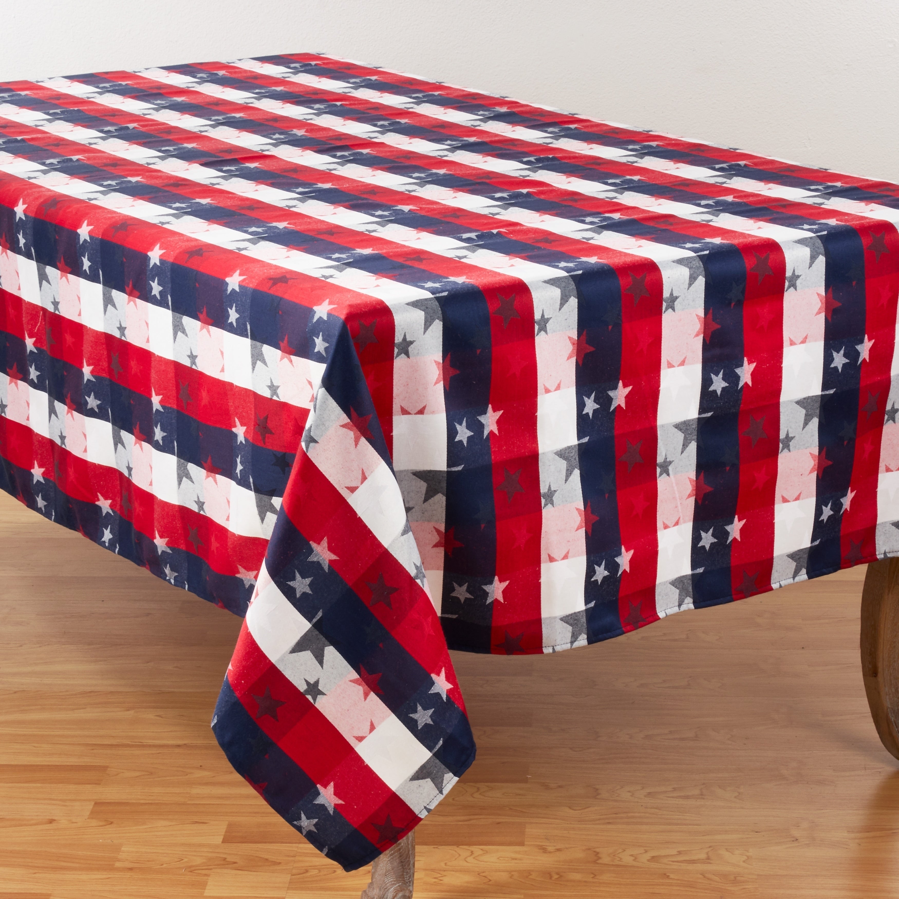 Checkered And Stars Tablecloth