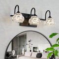 Patterned Glass Bathroom Vanity Light 3 4 5 Light Black