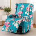 Patterned Linen Swivel Manual Push Back Recliner Chair