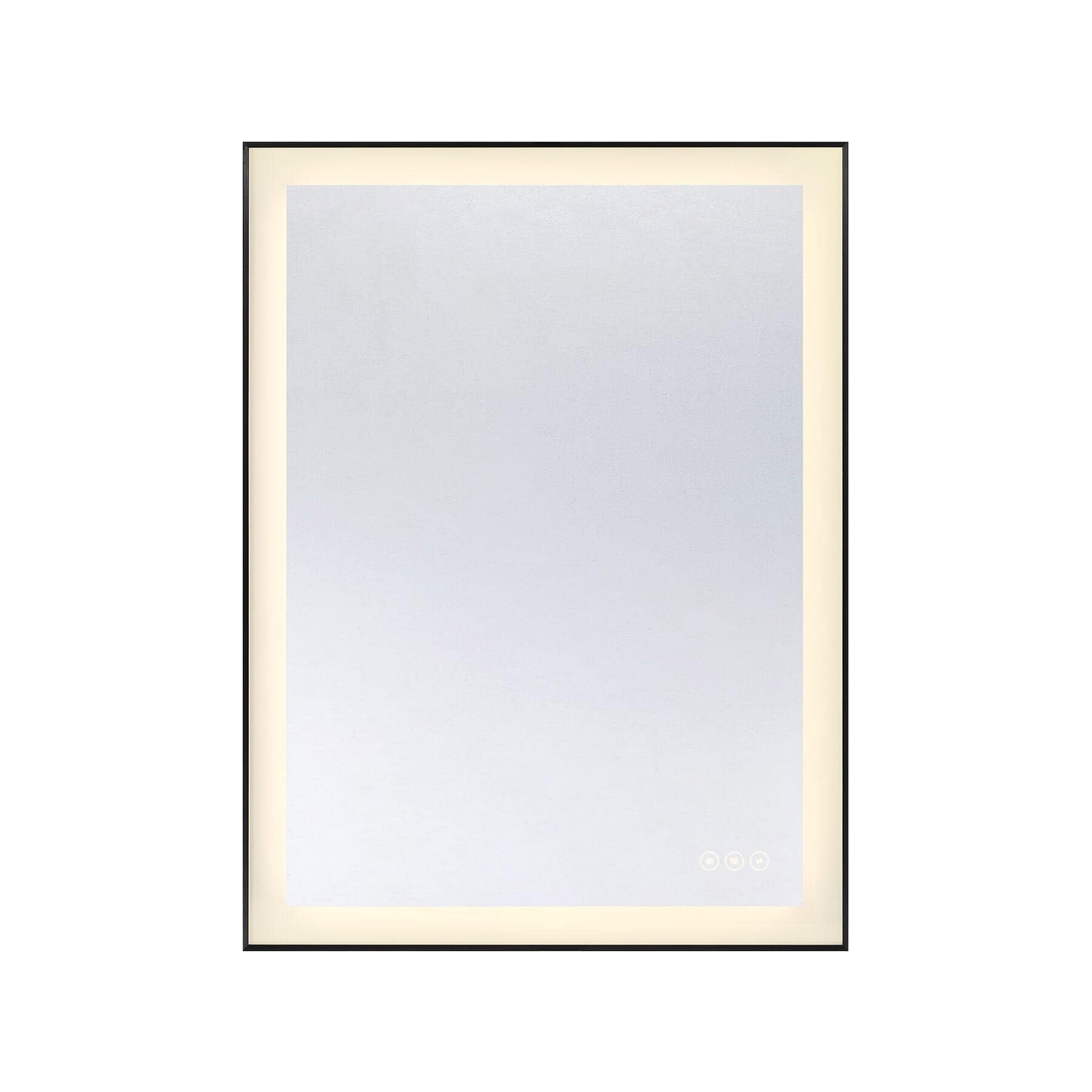 Paulding Led Rectangle Frontlit Mirror With Black Frame