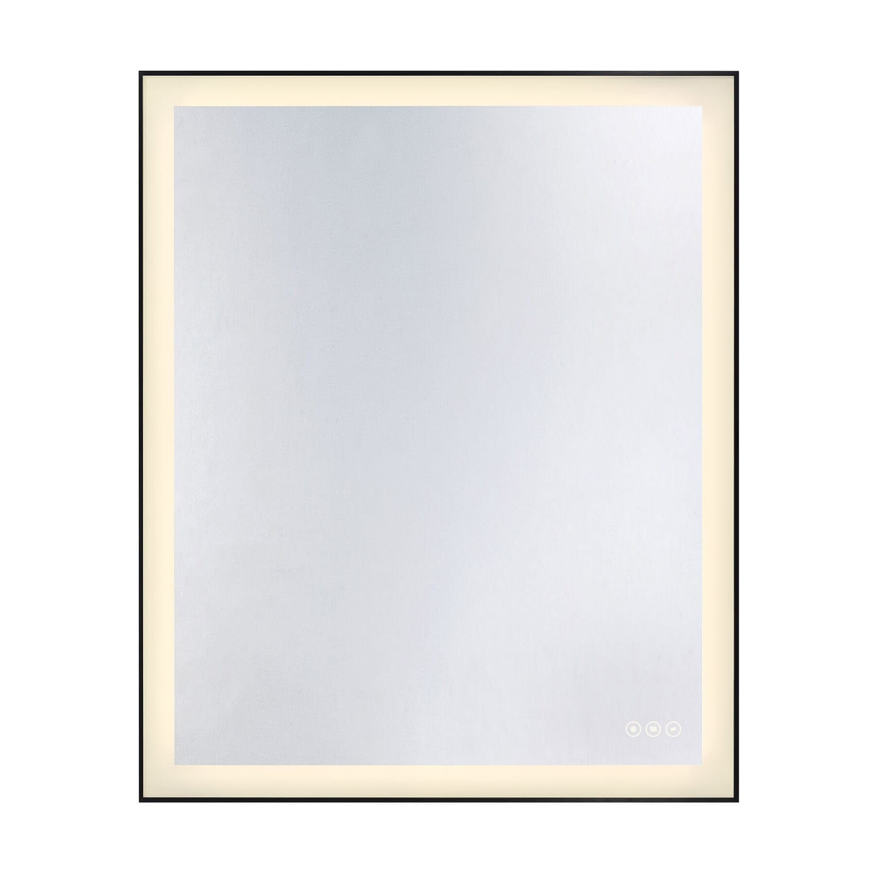 Paulding Led Rectangle Frontlit Mirror With Black Frame
