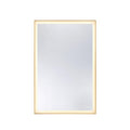 Paulding Led Rectangle Frontlit Mirror With Gold Frame