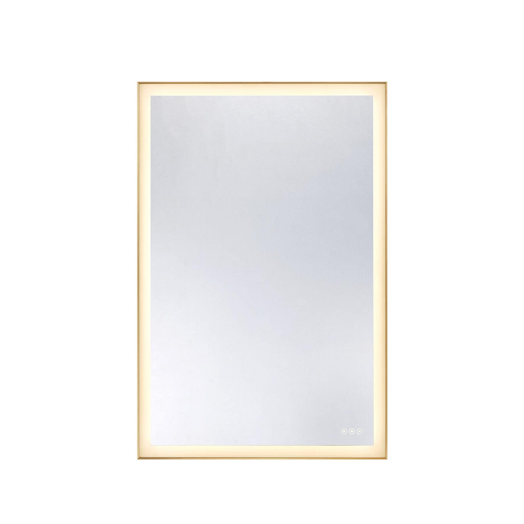 Paulding Led Rectangle Frontlit Mirror With Gold Frame