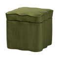 Paulina Velvet Storage Ottoman Lid Top Accent Stool With Interior Storage And Scalloped Outline For Bedroom Or Living Room