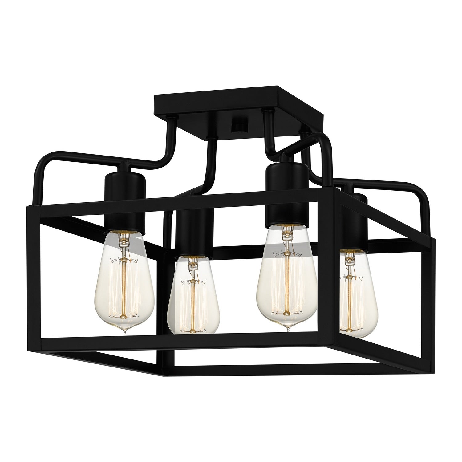 Paulsen 4 Light Semi Flush Mount In Matte Black