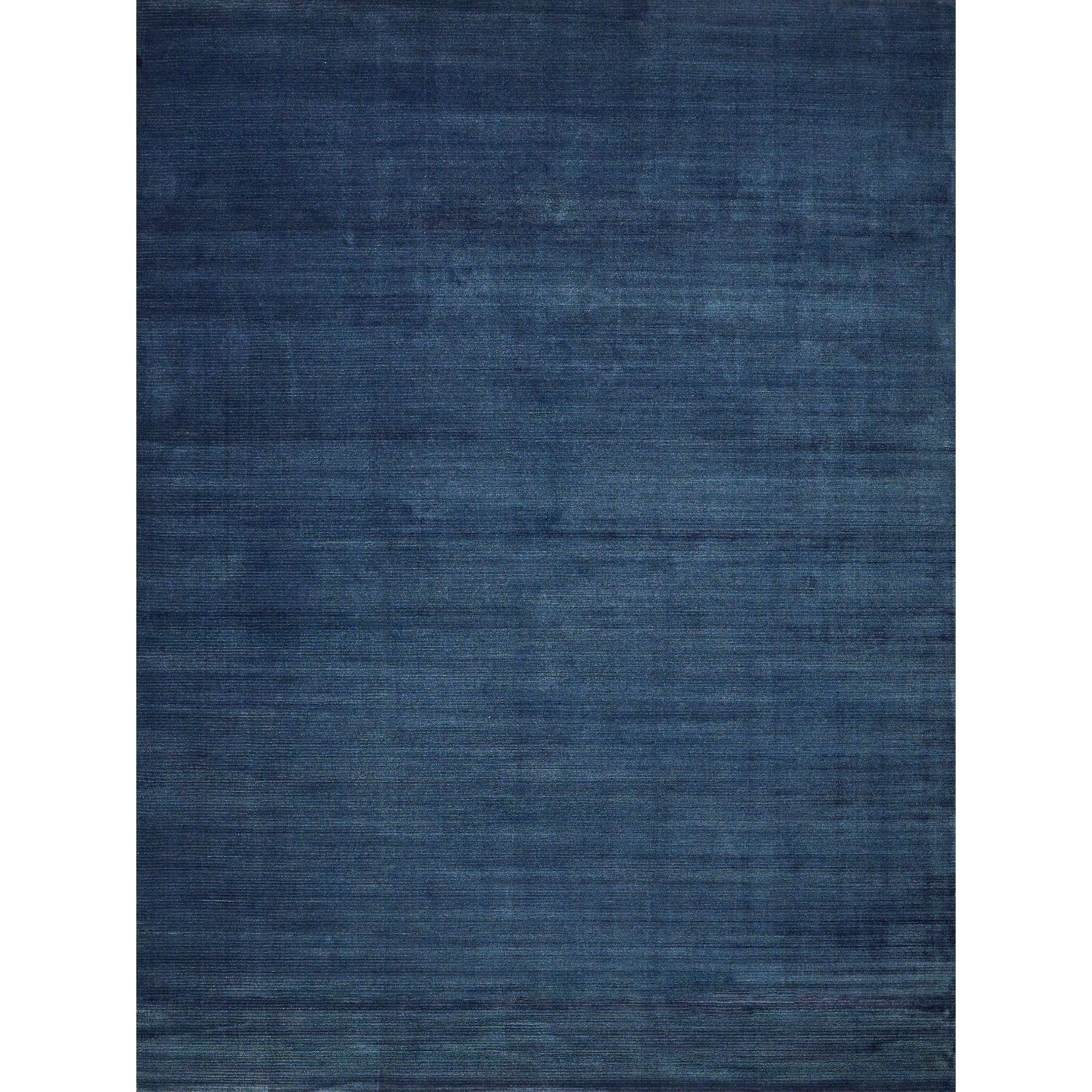 Pavia Modern Handloomed Silky Nylon Navy Area Rug