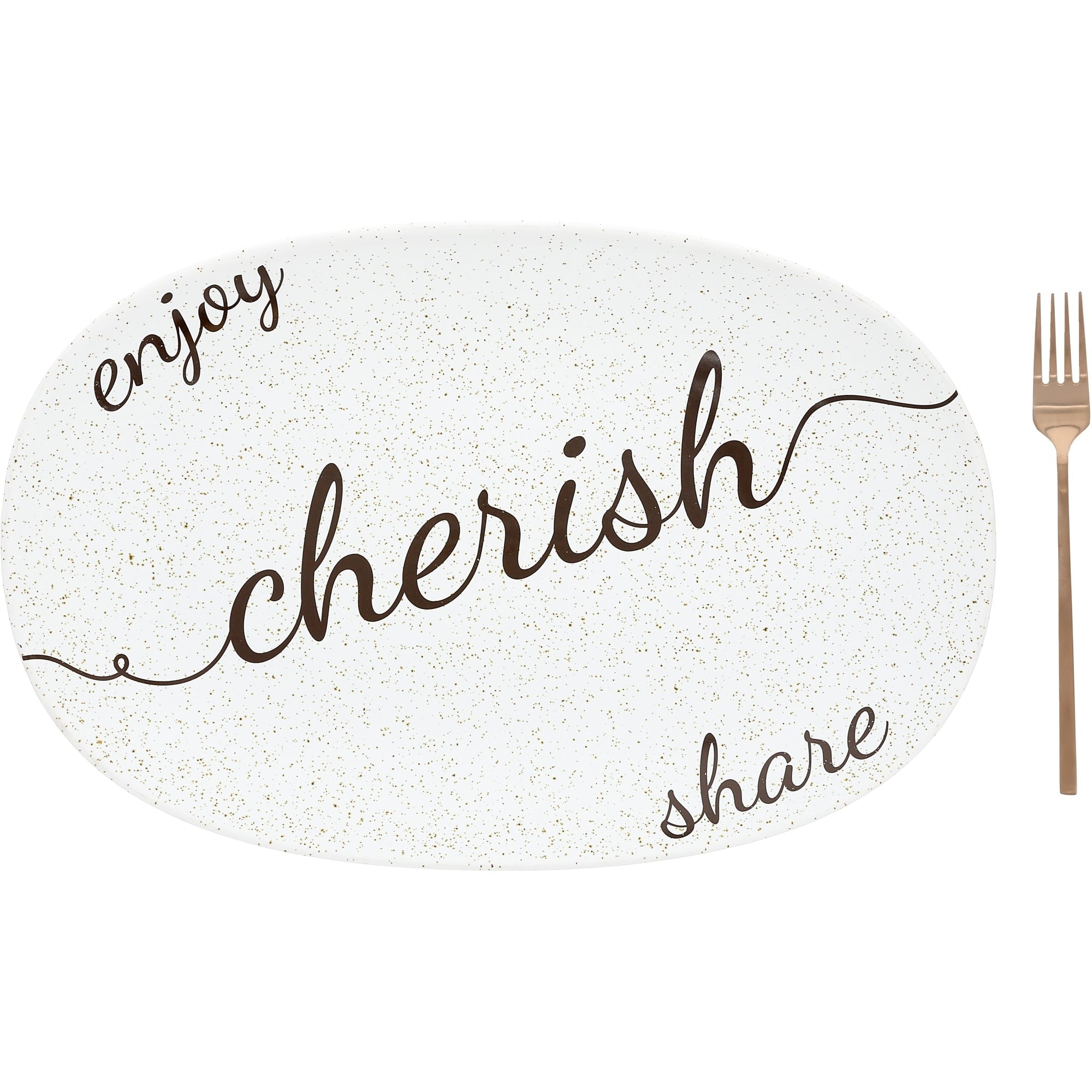 Pavilion Cherish Ceramic Platter With Serving Fork 17