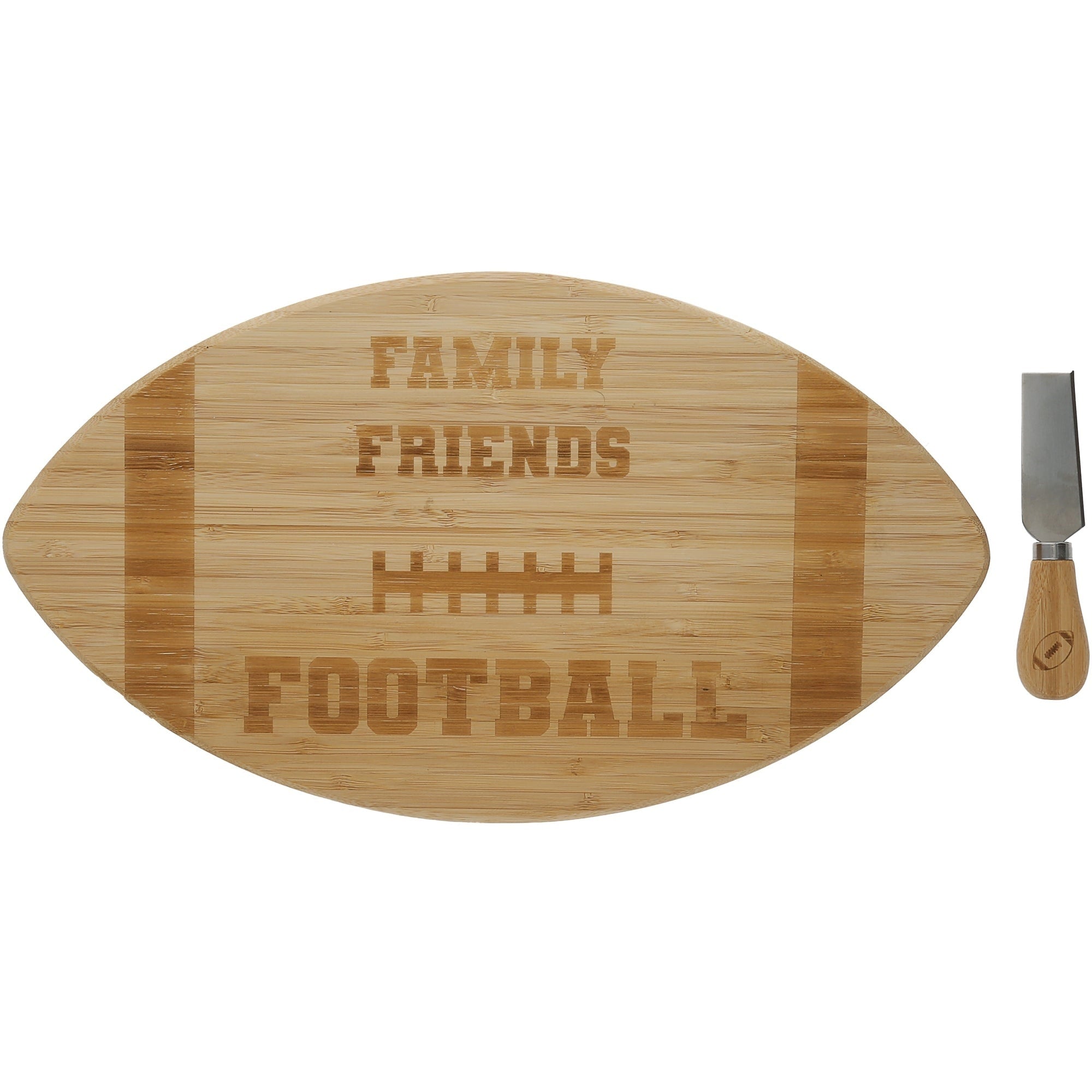 Pavilion Family Friends Football Bamboo Serving Board 15