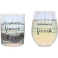 Pavilion Fiance Fiancee Rocks And Stemless Wine Glass Set