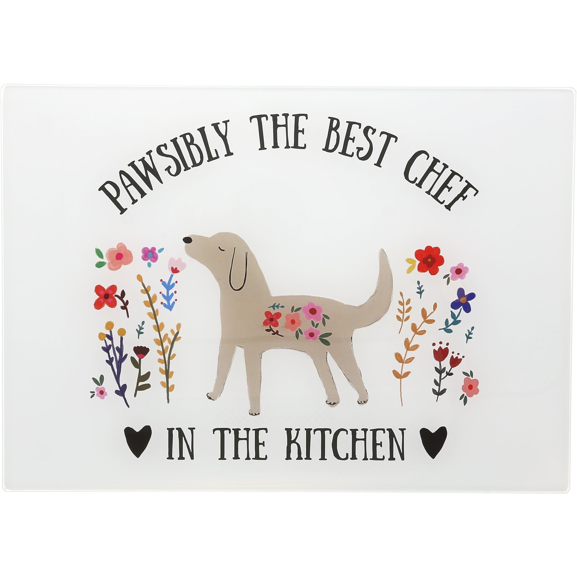 Pavilion Pawsibly The Best Chef Glass Cutting Board 13.75 X 9.75