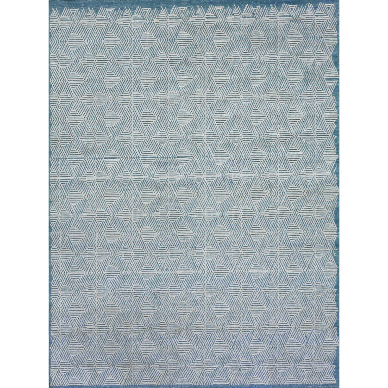 Pavilion Flatweave Wool Polyester Blue Silver Area Rug
