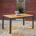 Pavillion Outdoor 59 Acacia Wood And Iron Dining Table By Christopher Knight Home