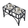 Pawhut 17 Double Stainless Steel Heavy Duty Dog Food Bowl Pet Elevated Feeding Station