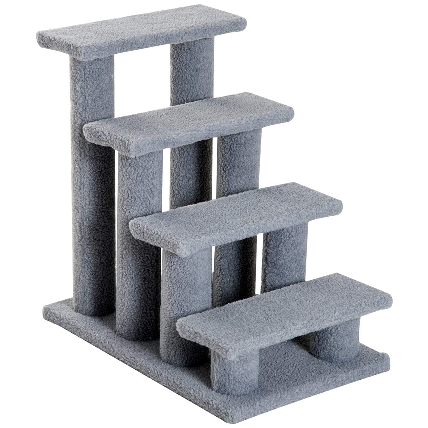 Pawhut 25 4 Step Multi Level Carpeted Cat Scratching Post Pet Stairs Grey