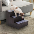 Pawhut 3 Step Wooden Carpeted Non Slip Pet Stairs Ramp For Cats And Small Dogs Brown