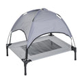 Pawhut 30 X 24 Elevated Dog Cot Cooling Pet Bed With Uv Protection Canopy Shade