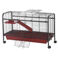 Pawhut 42 Metal Wire Small Animal Pet Cage With Wheels