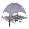 Pawhut 48 X 36 Elevated Dog Cot Cooling Pet Bed With Uv Protection Canopy Shade