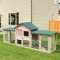 Pawhut 83 Wood 2 Story Outdoor Deluxe Xl Rabbit Hutch