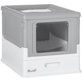 Pawhut Fully Enclosed Cat Litter Box With Scoop