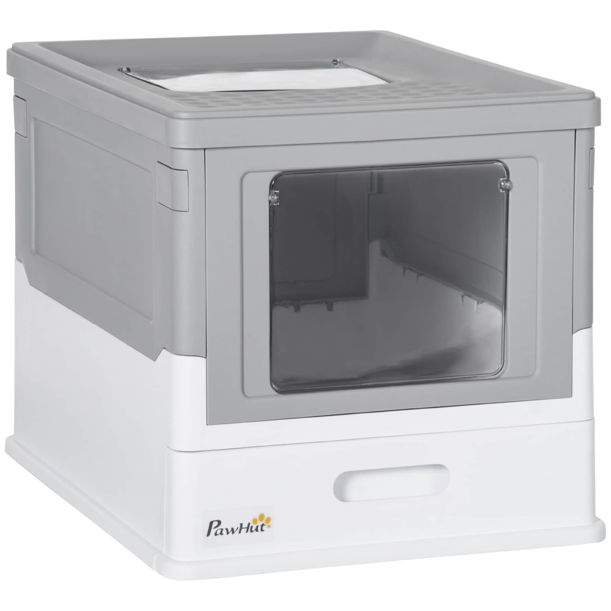 Pawhut Fully Enclosed Cat Litter Box With Scoop