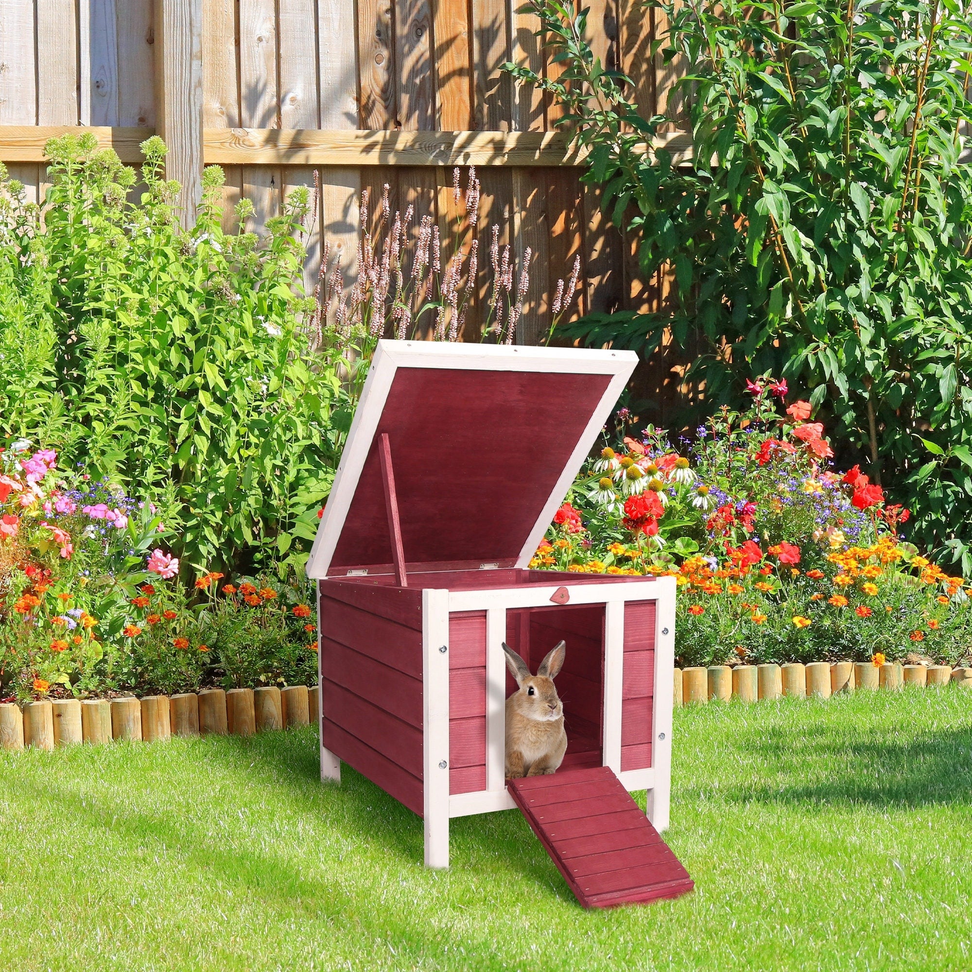 Raised Wooden Pet House For Small Animals