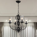 Warehouse Of Tiffany Paxe Black Rust 22 Inch 4 Light Pendant