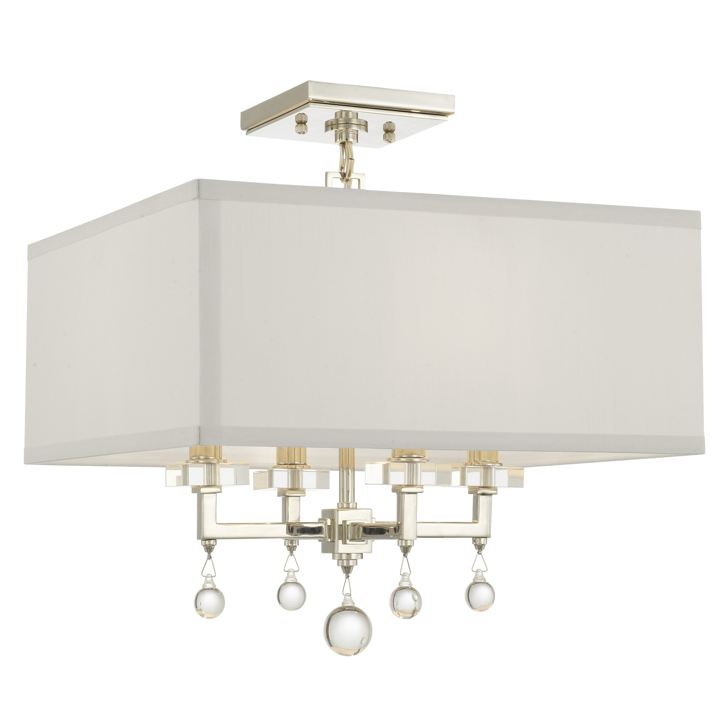 Crystorama Paxton Collection 4 Light Polished Nickel Semi Flush Mount