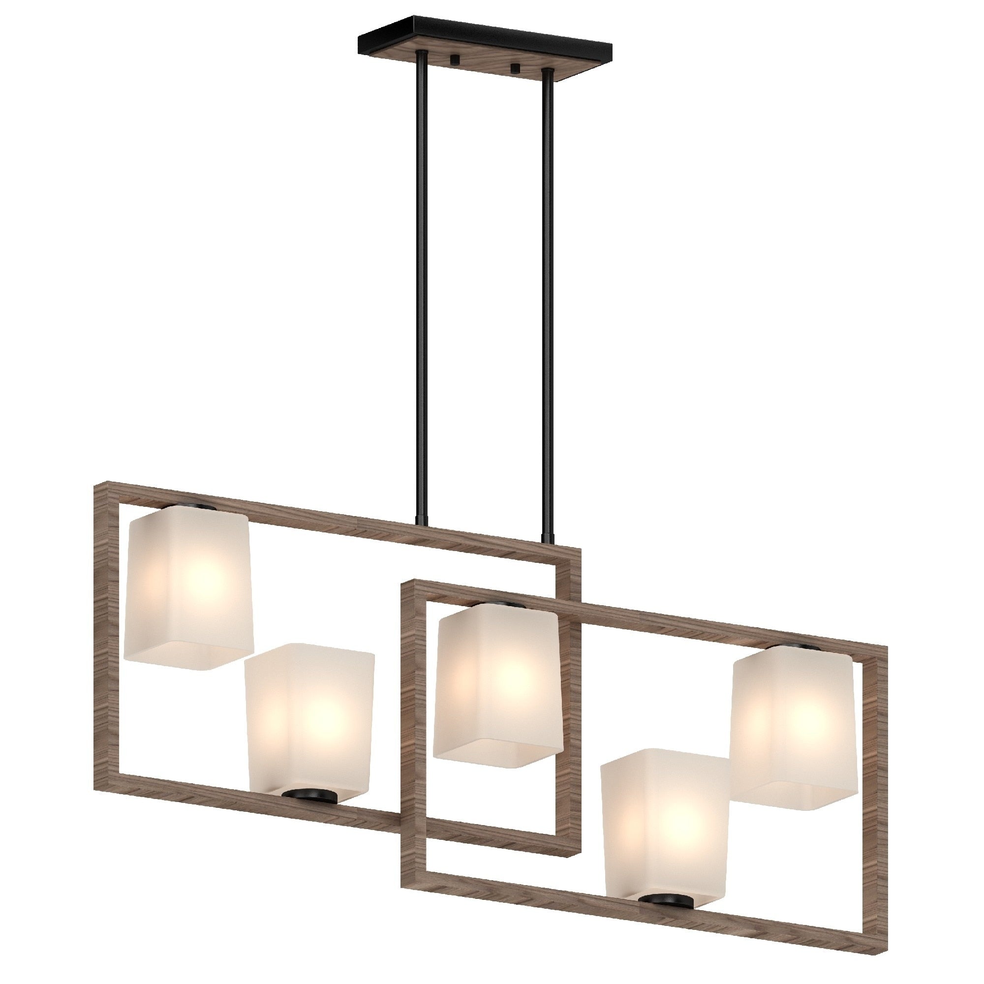 Paxton 5 Light Indoor Pecan Black Chandelier