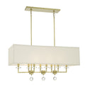 Paxton 8 Light Antique Gold Brass Linear Chandelier