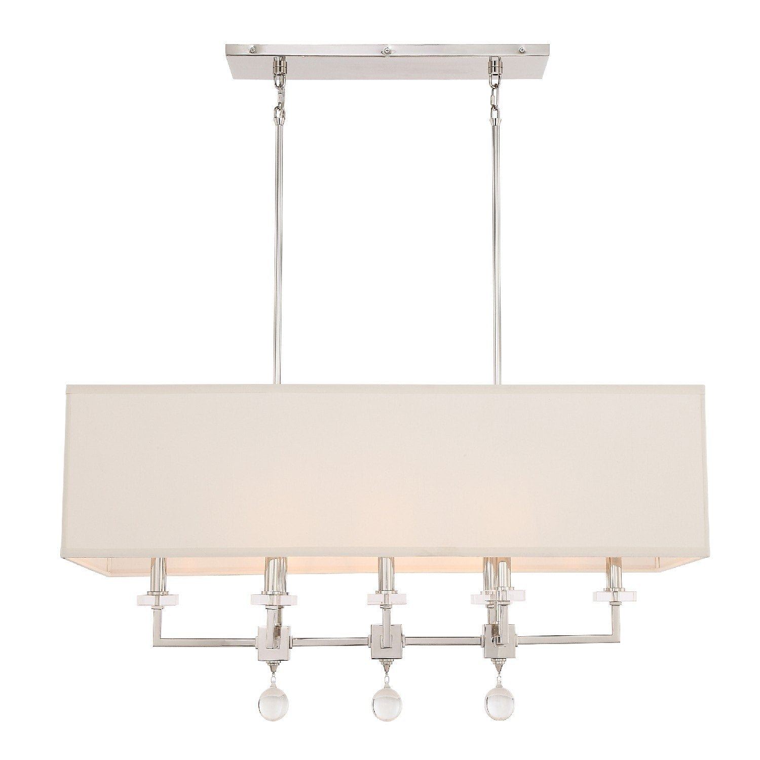 Crystorama Paxton Collection 8 Light Polished Nickel Linear Chandelier